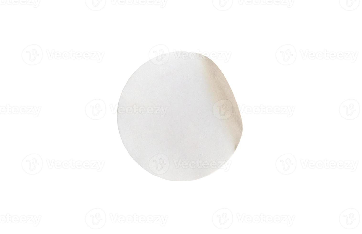Blank white circle paper sticker label isolated on white background with clipping path photo
