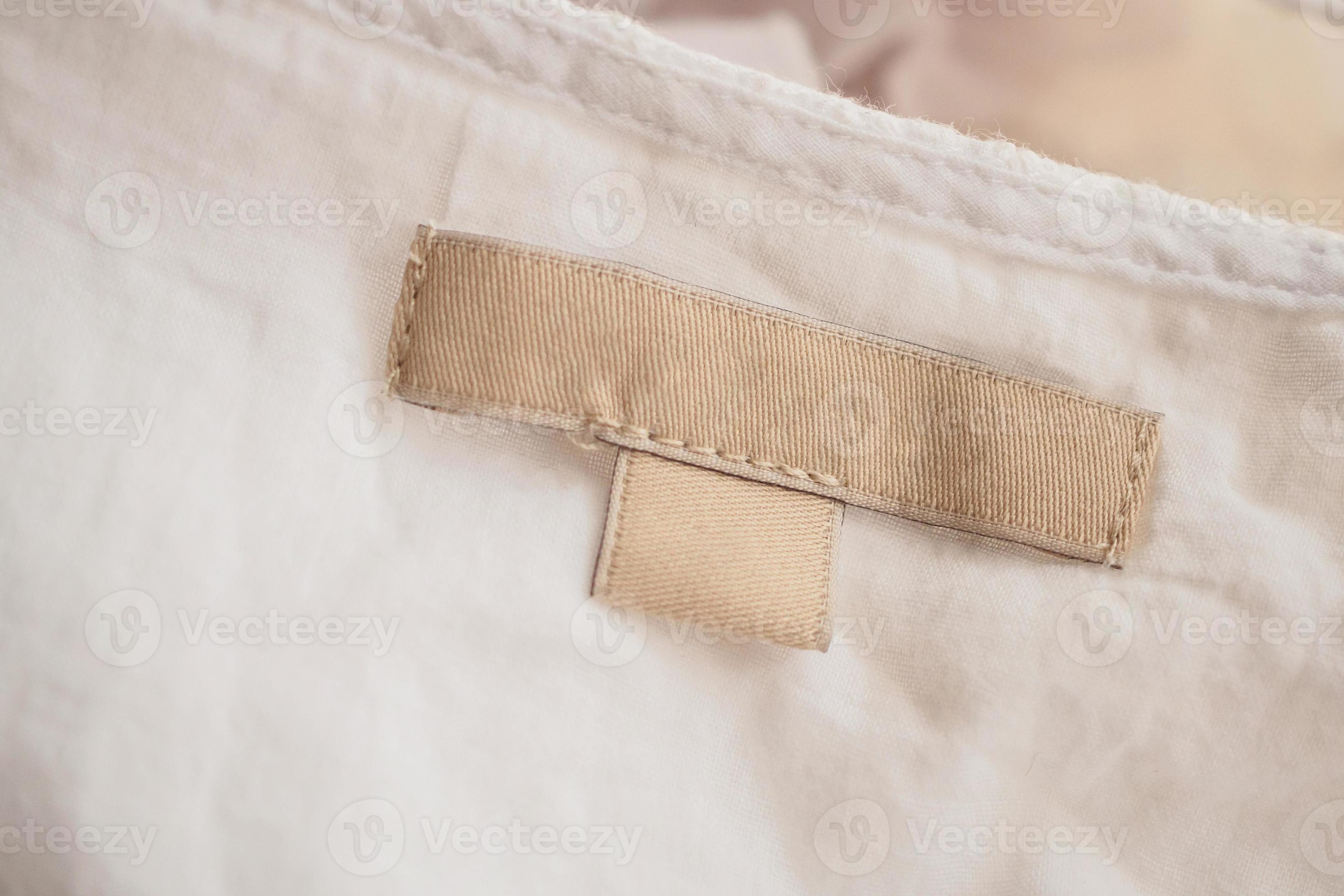 blank clothing label on fabric texture background 12603415 Stock Photo