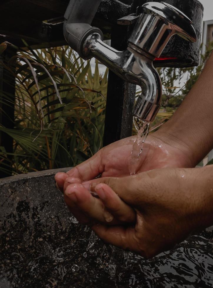 Wherever you are, always wash your hands, to avoid contracting the corona virus disease photo