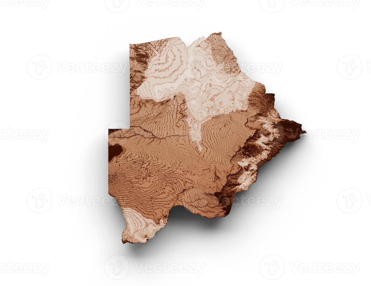 Map of Botswana in old style, brown graphics in a retro style Vintage Style. High detailed 3d illustration photo