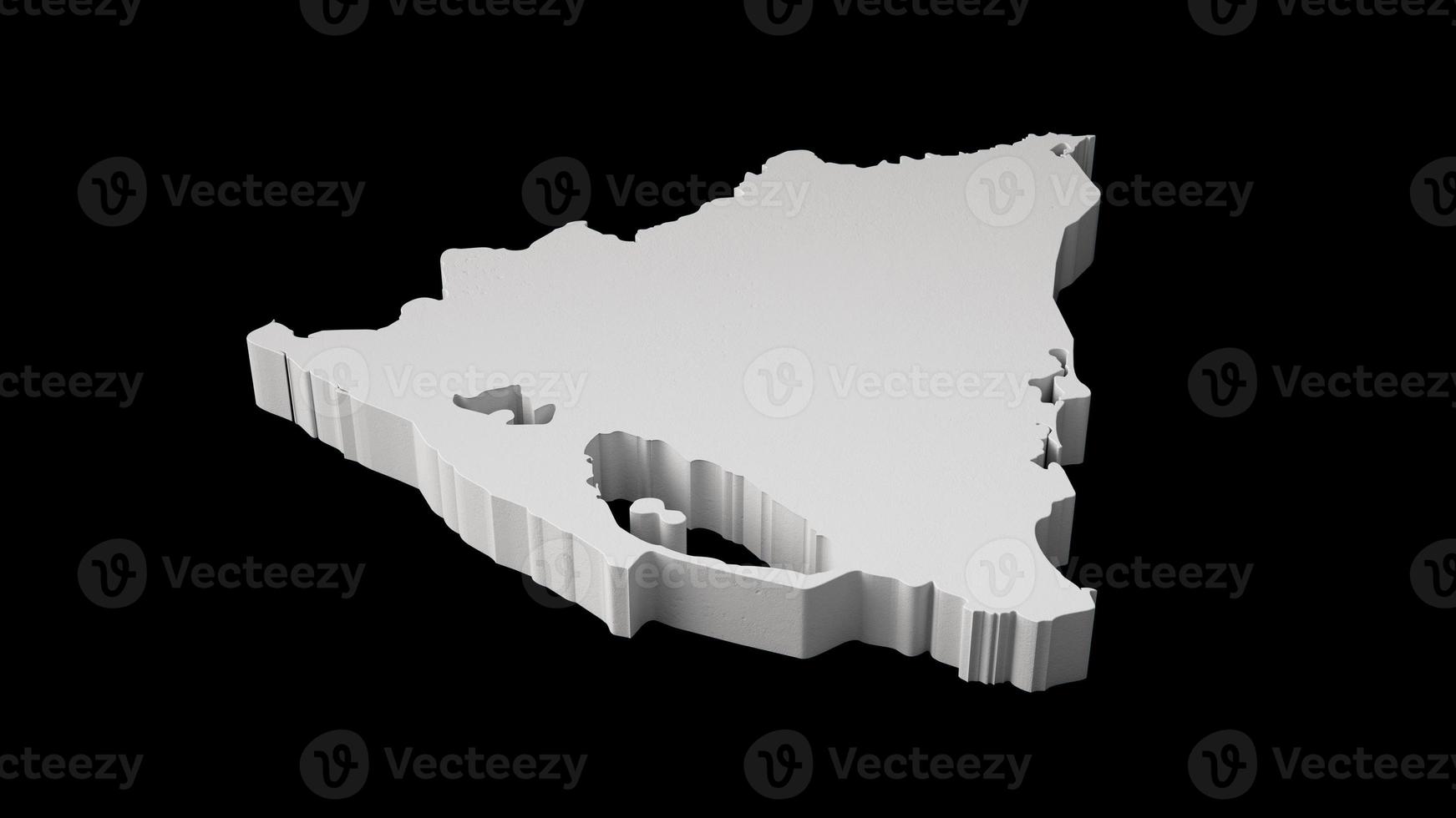 Nicaragua 3D map Geography Cartography and topology map 3D illustration photo