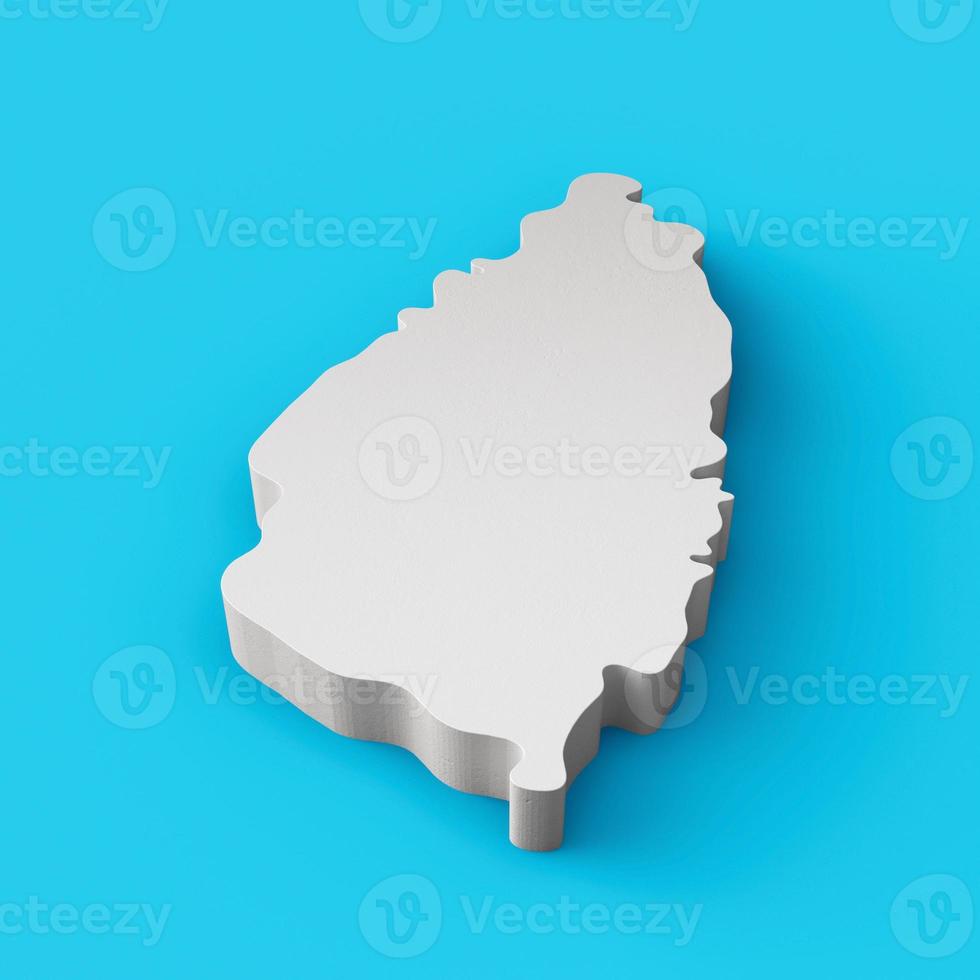 Saint Lucia 3D map Geography Cartography and topology map 3D illustration photo