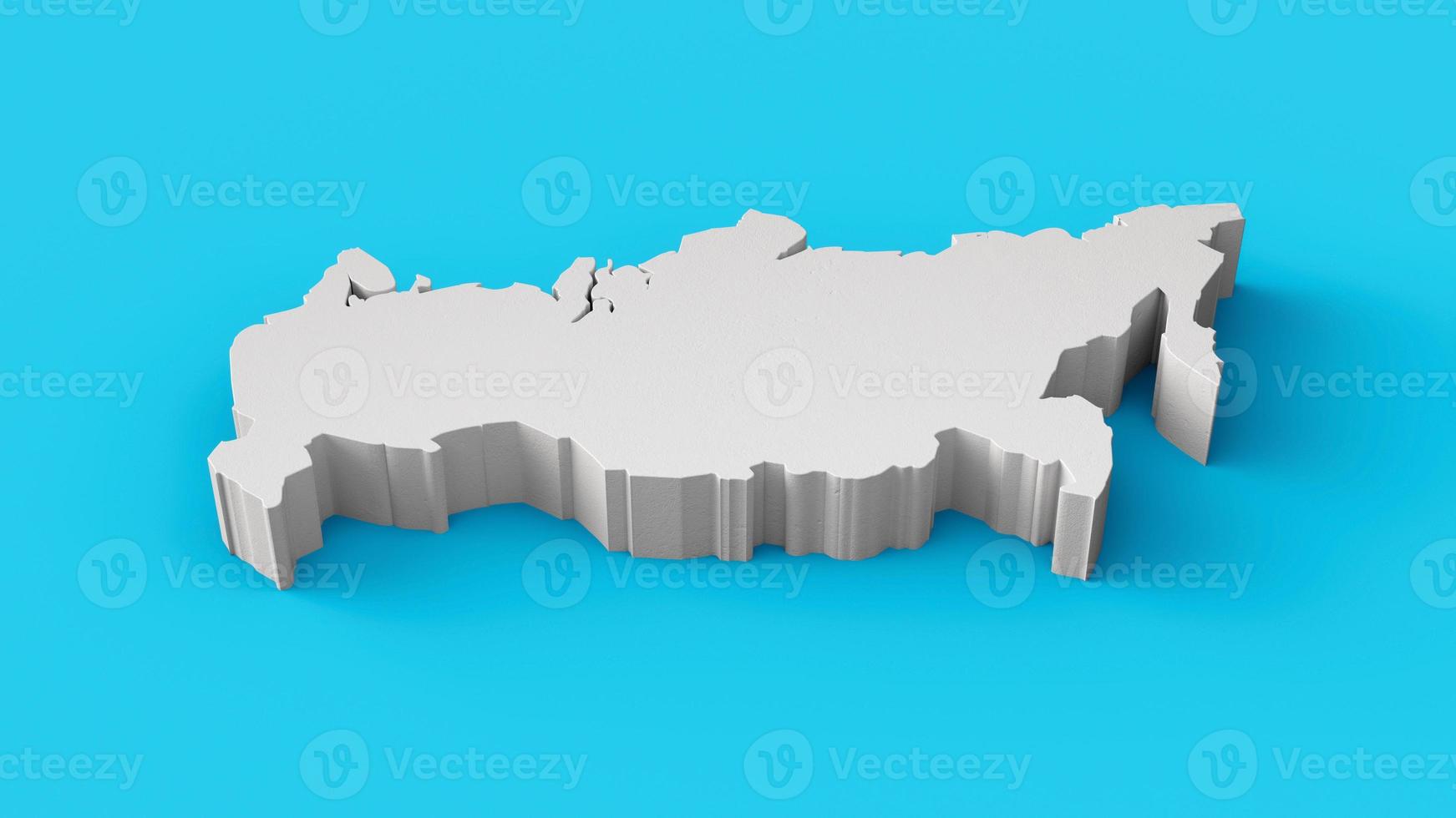 Russia 3D map Geography Cartography and topology map 3D illustration photo