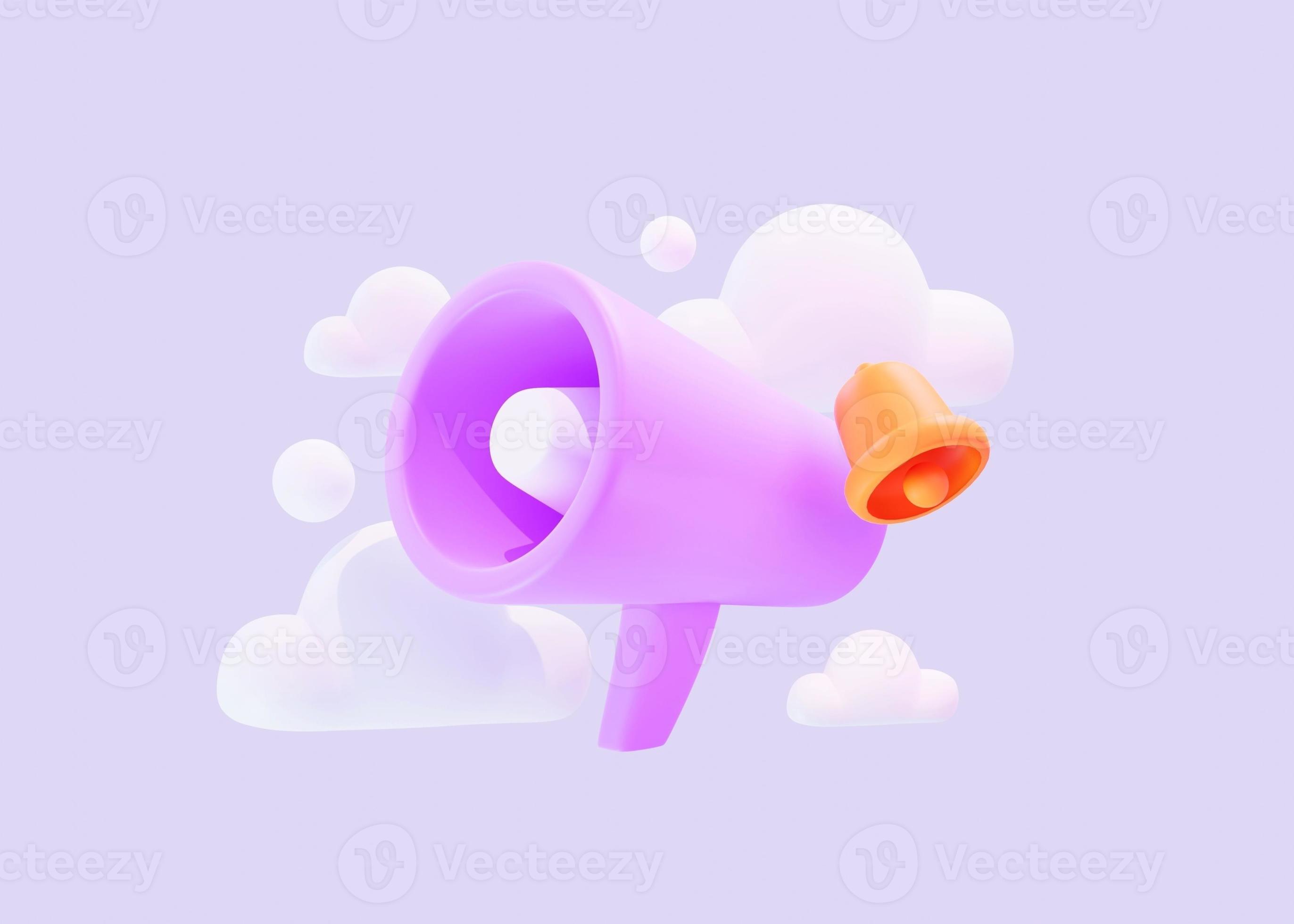 megaphone loudspeaker on a light background. 3d render 12604043 Stock