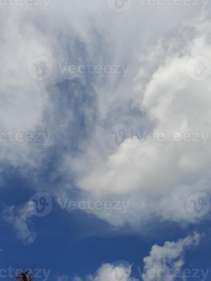 Blue sky with puffy clouds, Sky background photo