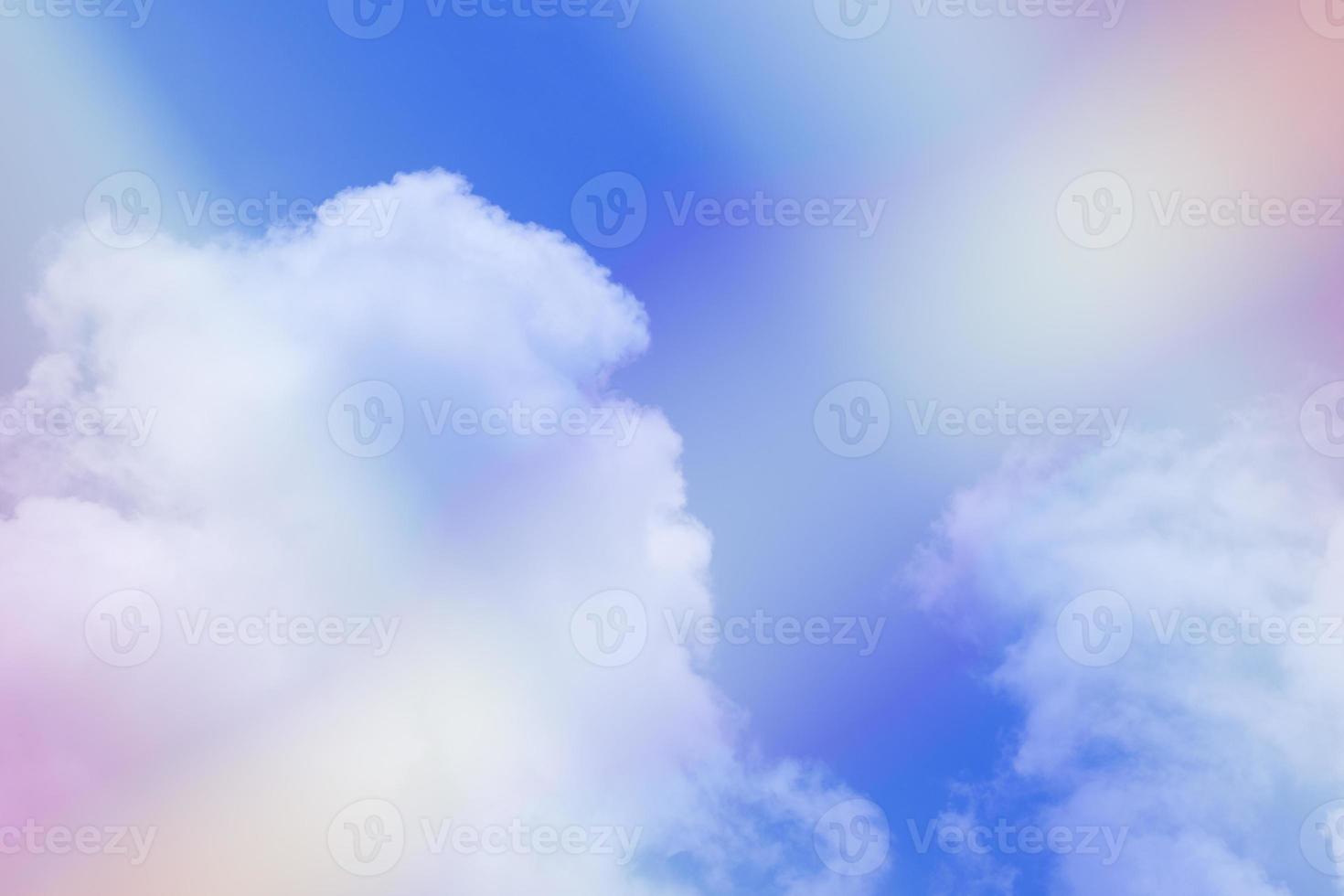 beauty sweet blue and red colorful with fluffy clouds on sky. multi color rainbow image. abstract fantasy growing light photo