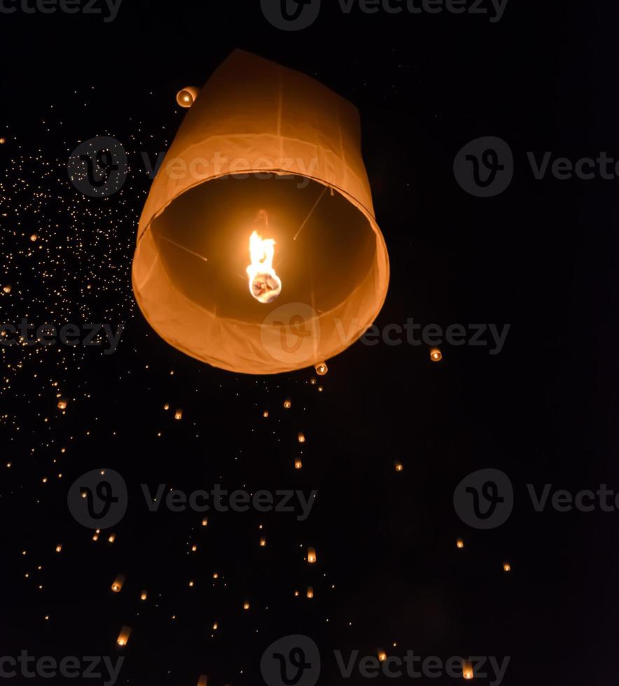 Sky lanterns festival or Yi Peng festival in Chiang Mai, Thailand photo