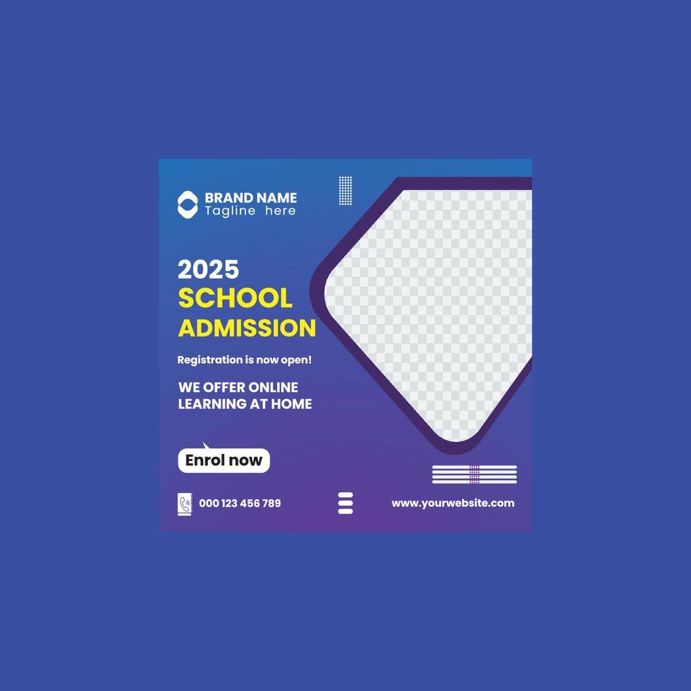 school admission social media post banner vector