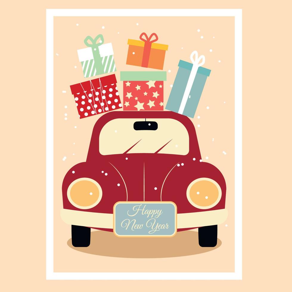 Postcard Happy New Year vector