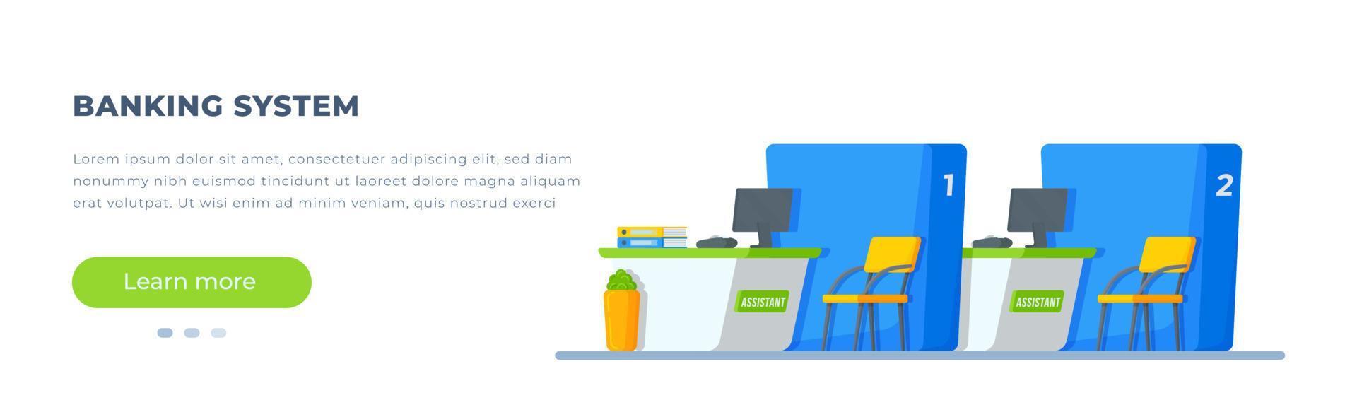 Vector illustration of the banking system. Loan repayment or processing