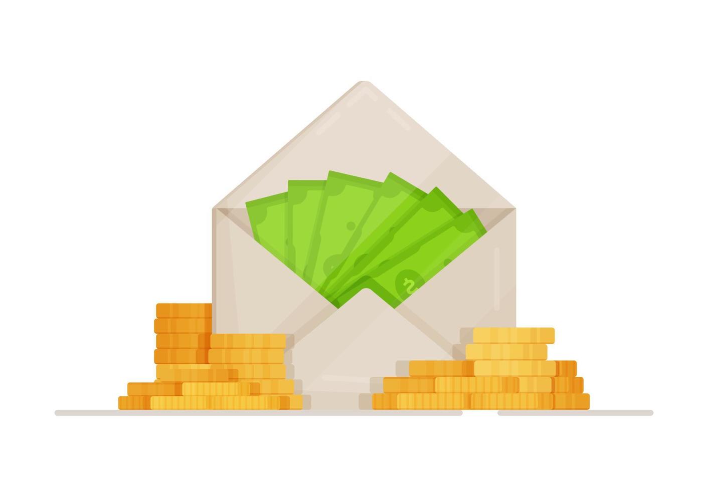 Vector illustration of investing money. Cashback money, online service concept. Icons for cashback.