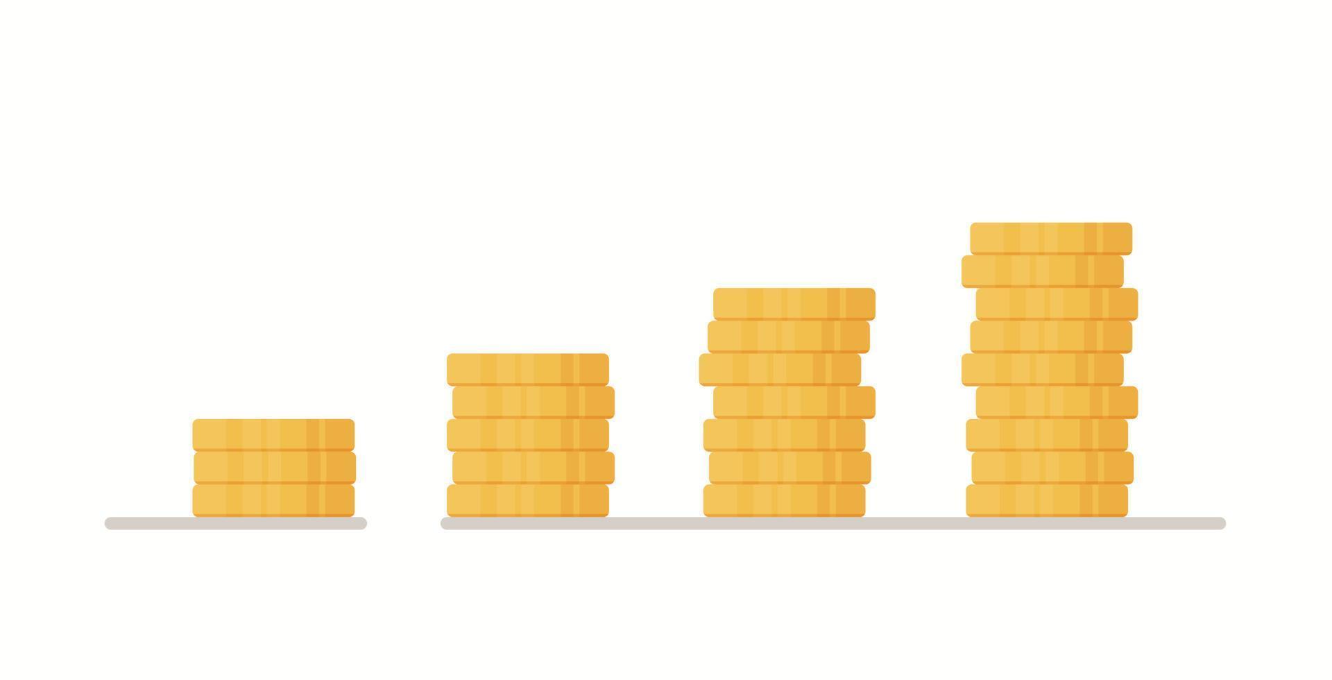 Vector illustration of coins. Saving up for a dream. Payment in pennies.