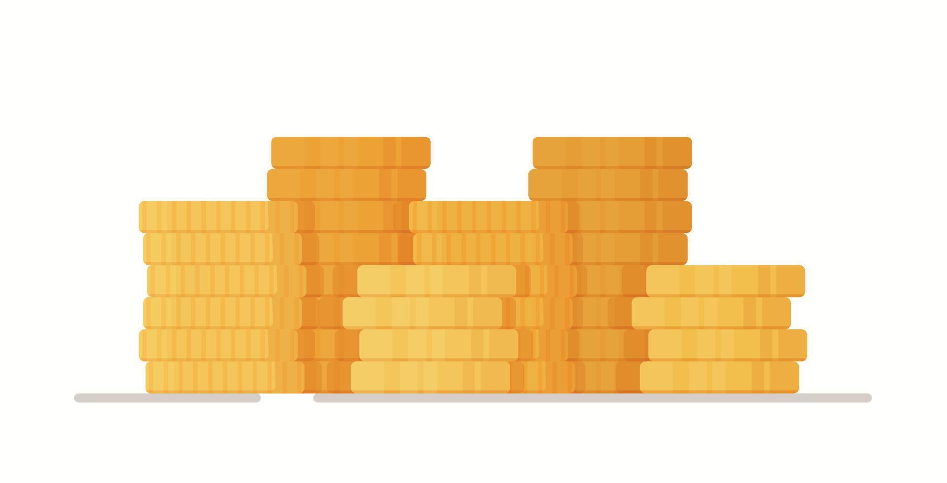 Golden coins stack vector graphic illustration.