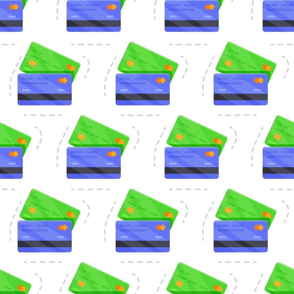 perfecta ilustración de una tarjeta bancaria verde y azul sobre un fondo blanco. vector