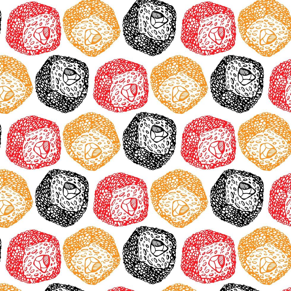 Seamless pattern with japanese food sushi vector