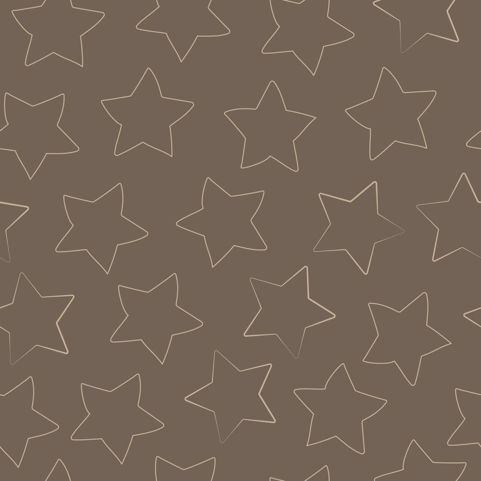 patrón de vivero sin costuras con forma de estrella de garabato dibujada a mano. icono de cosmos de contorno simple. plantilla de impresión de tela vectorial. vector