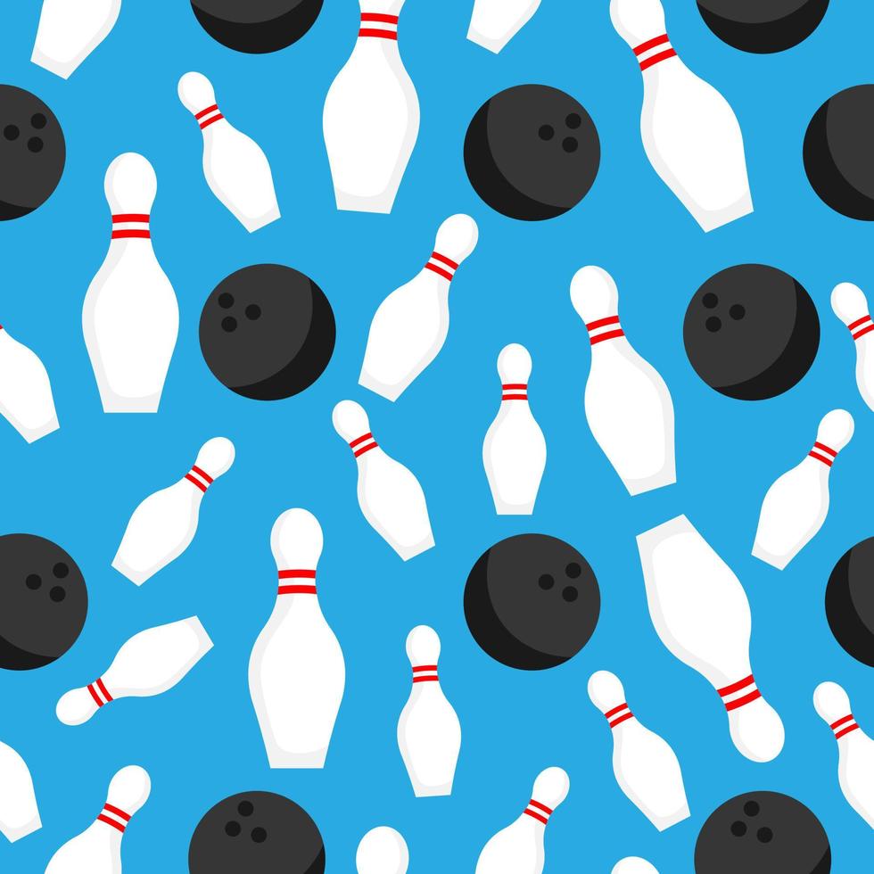 Sport bowling ball and bowling pins isolated on white background vector