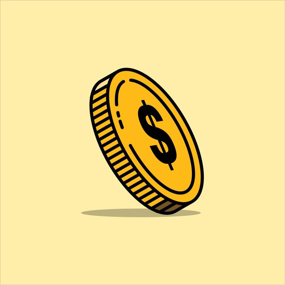 Payment system. Coins and penny signs on pastel yellow background. Modern design. Business concept. Money Bundles, Coins. Vector rendering of 3D dollar symbol. Money Related Vector 3D Icon Set. Legal