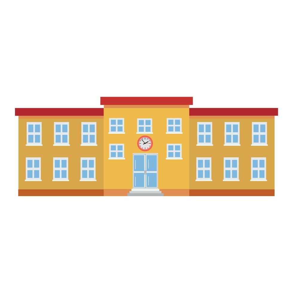 High school building icon vector