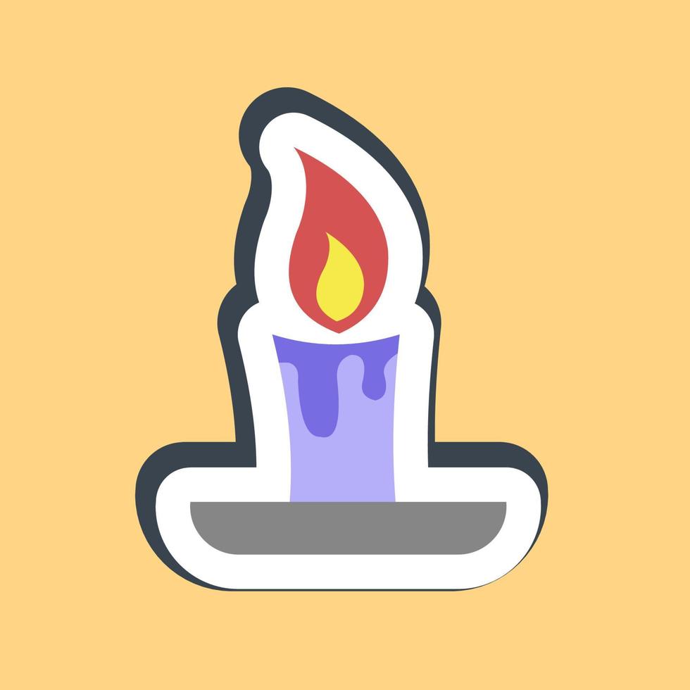 Sticker candle stick. Halloween elements. Good for prints, flyer, posters, advertisement, logo, party decoration, greeting card, etc. vector