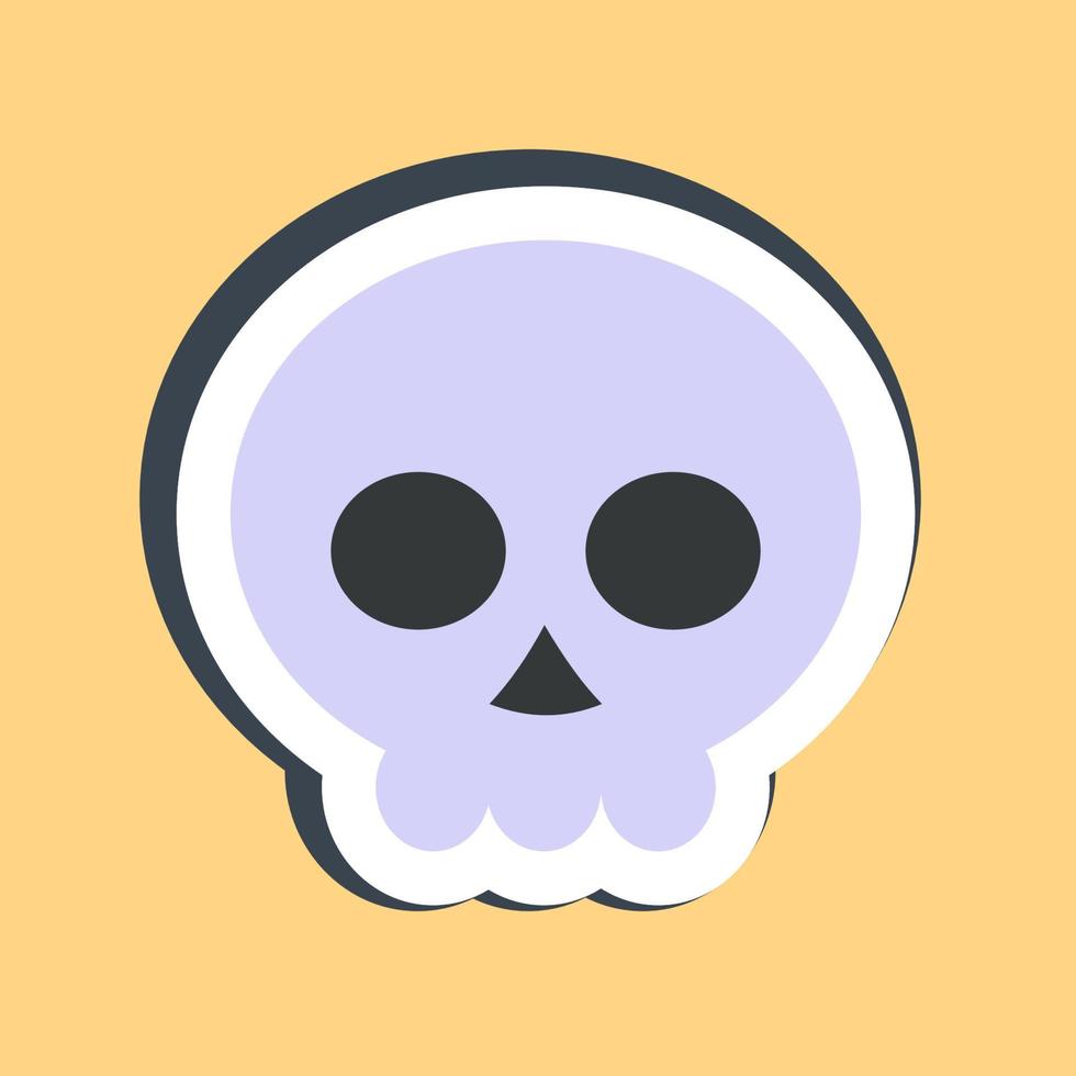 Sticker skull. Halloween elements. Good for prints, flyer, posters, advertisement, logo, party decoration, greeting card, etc. vector