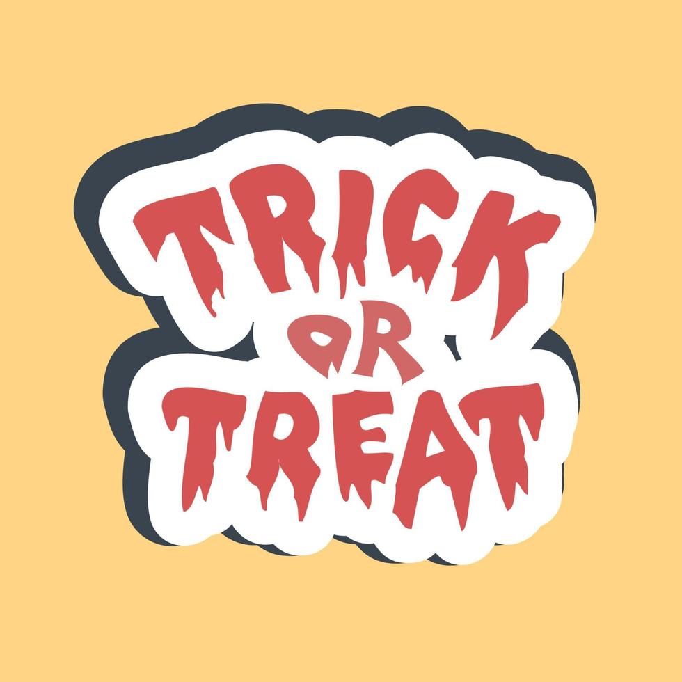 Sticker trick or treat. Halloween elements. Good for prints, flyer, posters, advertisement, logo, party decoration, greeting card, etc. vector