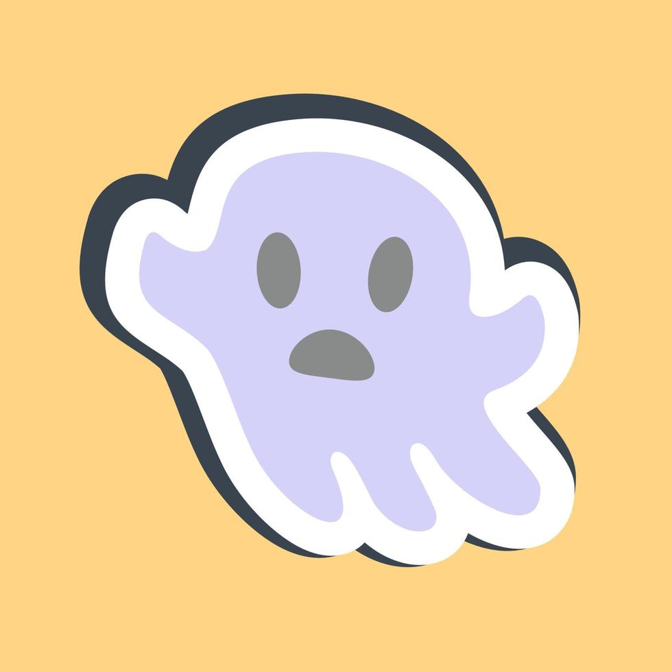 Sticker ghost. Halloween elements. Good for prints, flyer, posters, advertisement, logo, party decoration, greeting card, etc. vector