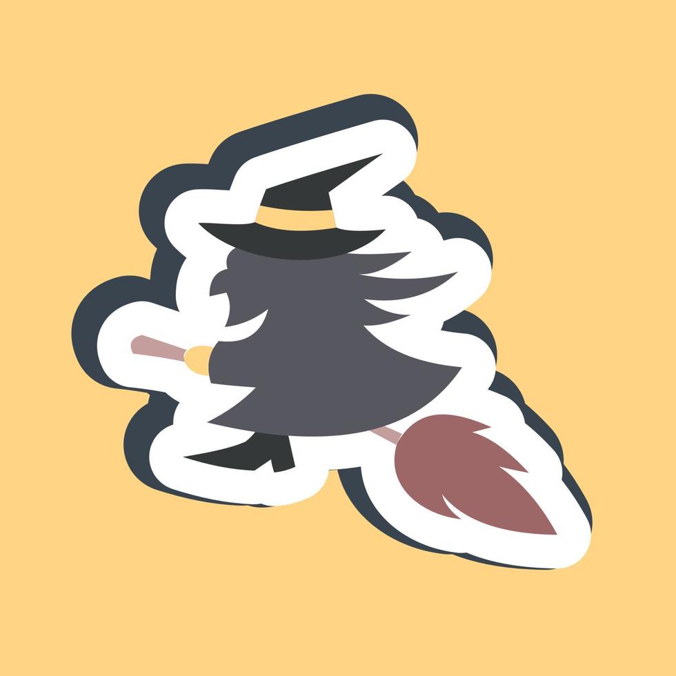 Sticker witch. Halloween elements. Good for prints, flyer, posters, advertisement, logo, party decoration, greeting card, etc. vector