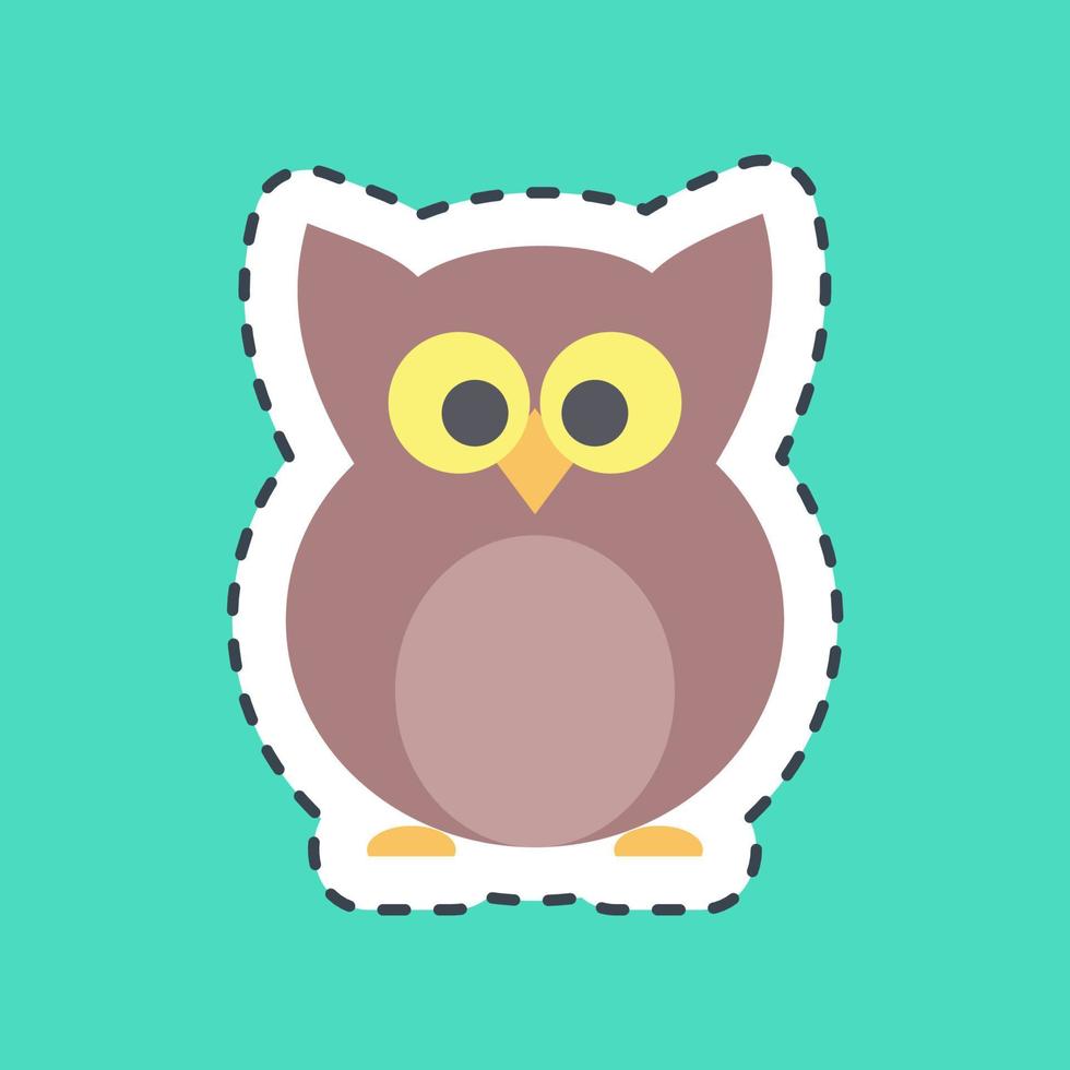 Sticker line cut owl. Halloween elements. Good for prints, flyer, posters, advertisement, logo, party decoration, greeting card, etc. vector