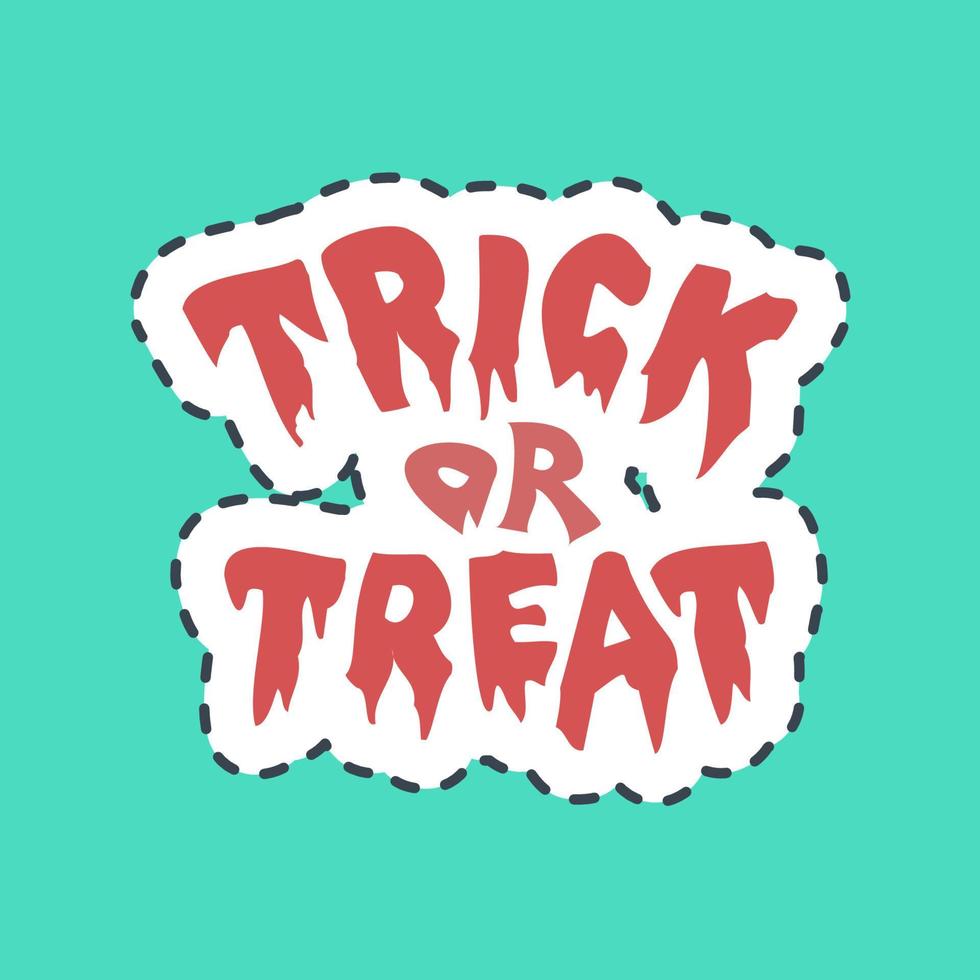 Sticker line cut trick or treat. Halloween elements. Good for prints, flyer, posters, advertisement, logo, party decoration, greeting card, etc. vector