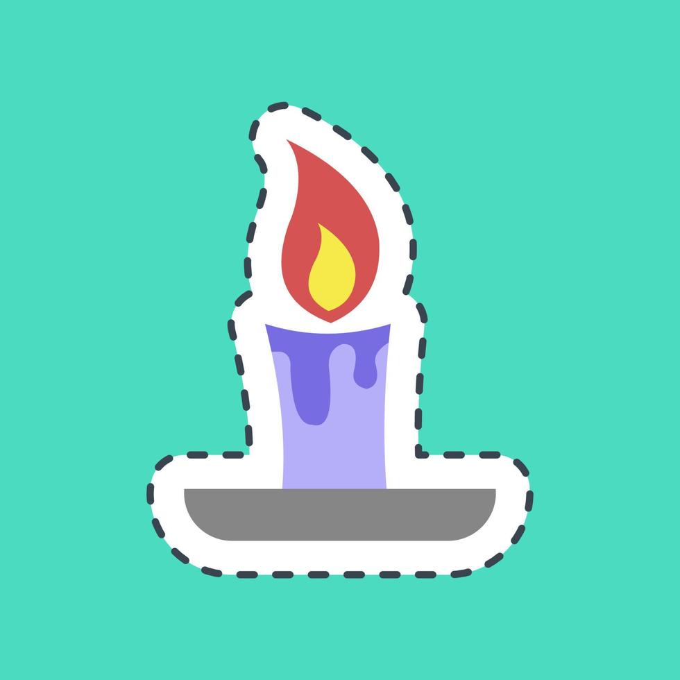 Sticker line cut candle stick. Halloween elements. Good for prints, flyer, posters, advertisement, logo, party decoration, greeting card, etc. vector