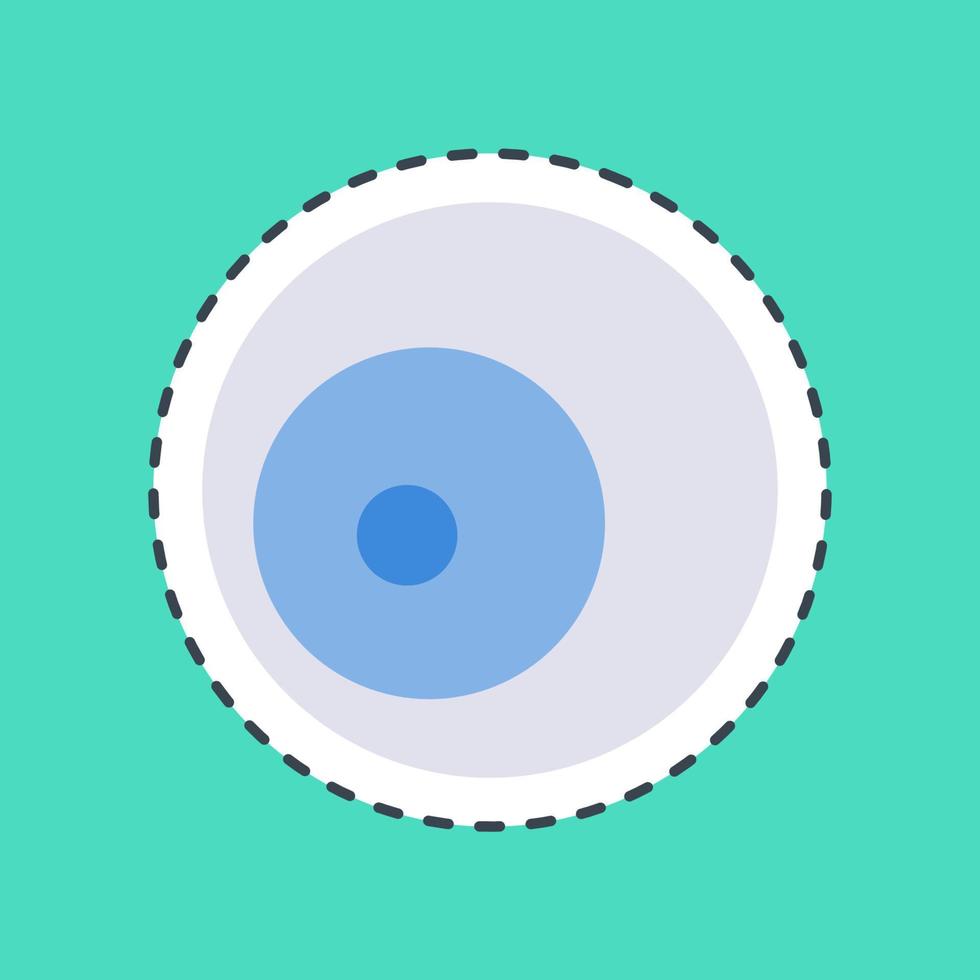 Sticker line cut eye ball. Halloween elements. Good for prints, flyer, posters, advertisement, logo, party decoration, greeting card, etc. vector