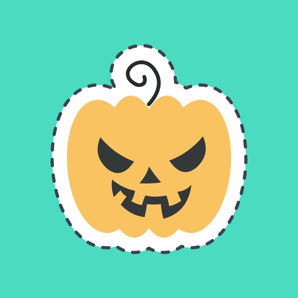 Sticker line cut pumpkin. Halloween elements. Good for prints, flyer, posters, advertisement, logo, party decoration, greeting card, etc. vector