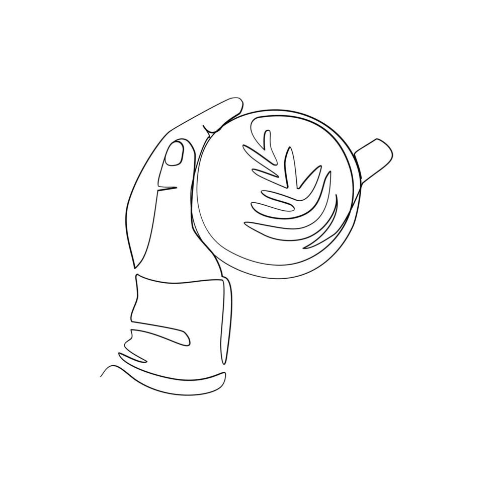 Coffee vector illustration drawn in line art style