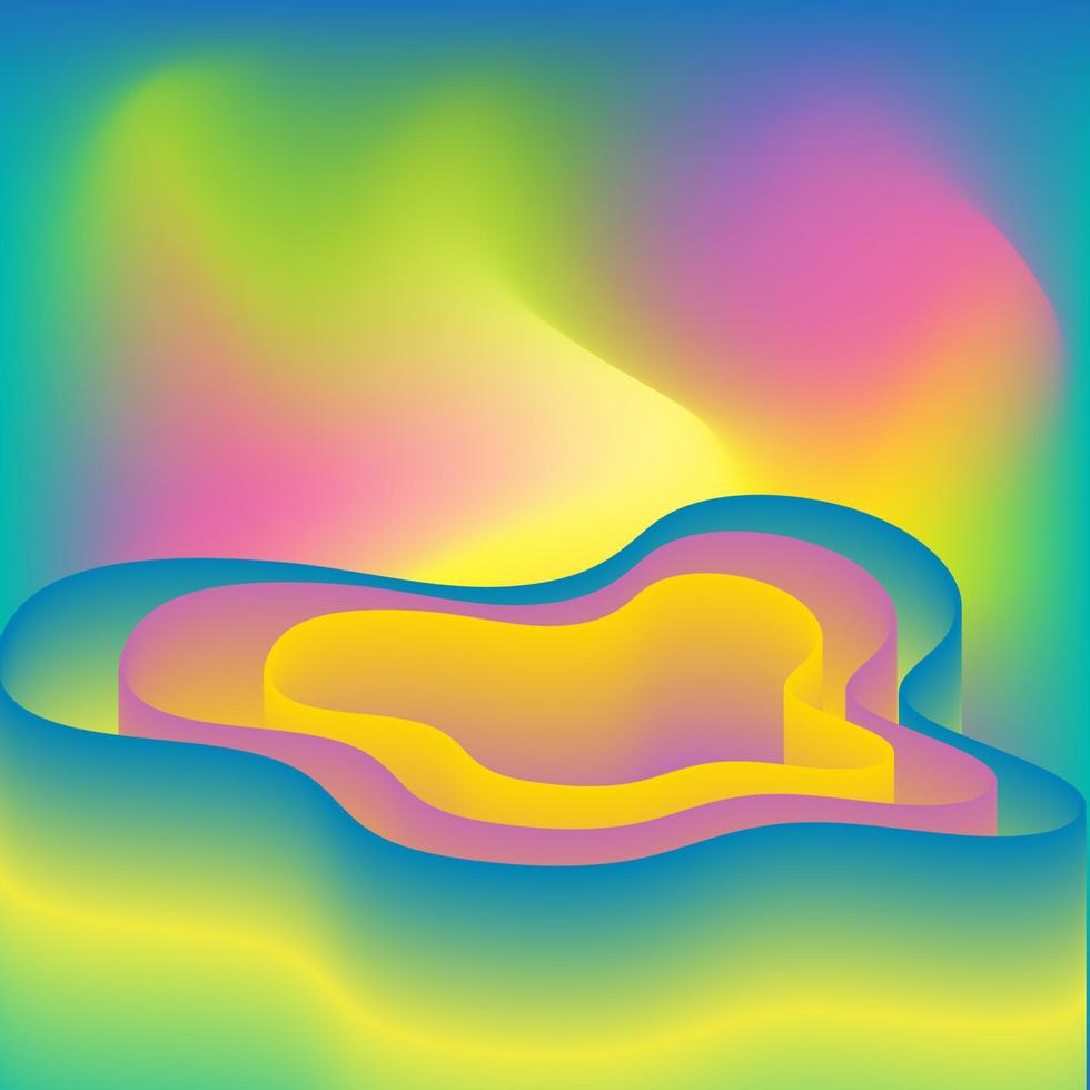 Colorful and artistic abstract liquid flow simulation 3d wallpaper vector