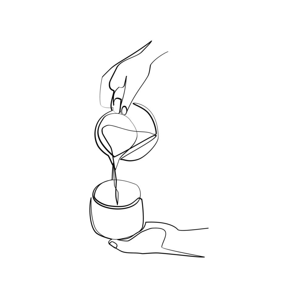 Coffee vector illustration drawn in line art style