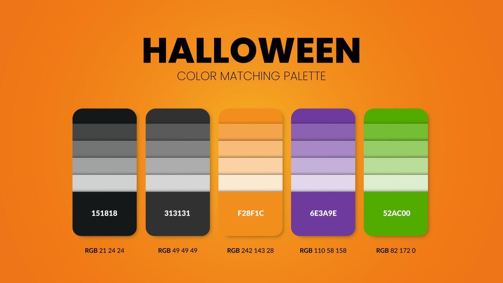 Las paletas de colores del tema de Halloween o los esquemas de colores