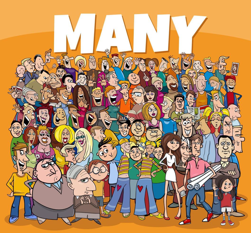 many cartoon people comic characters group vector