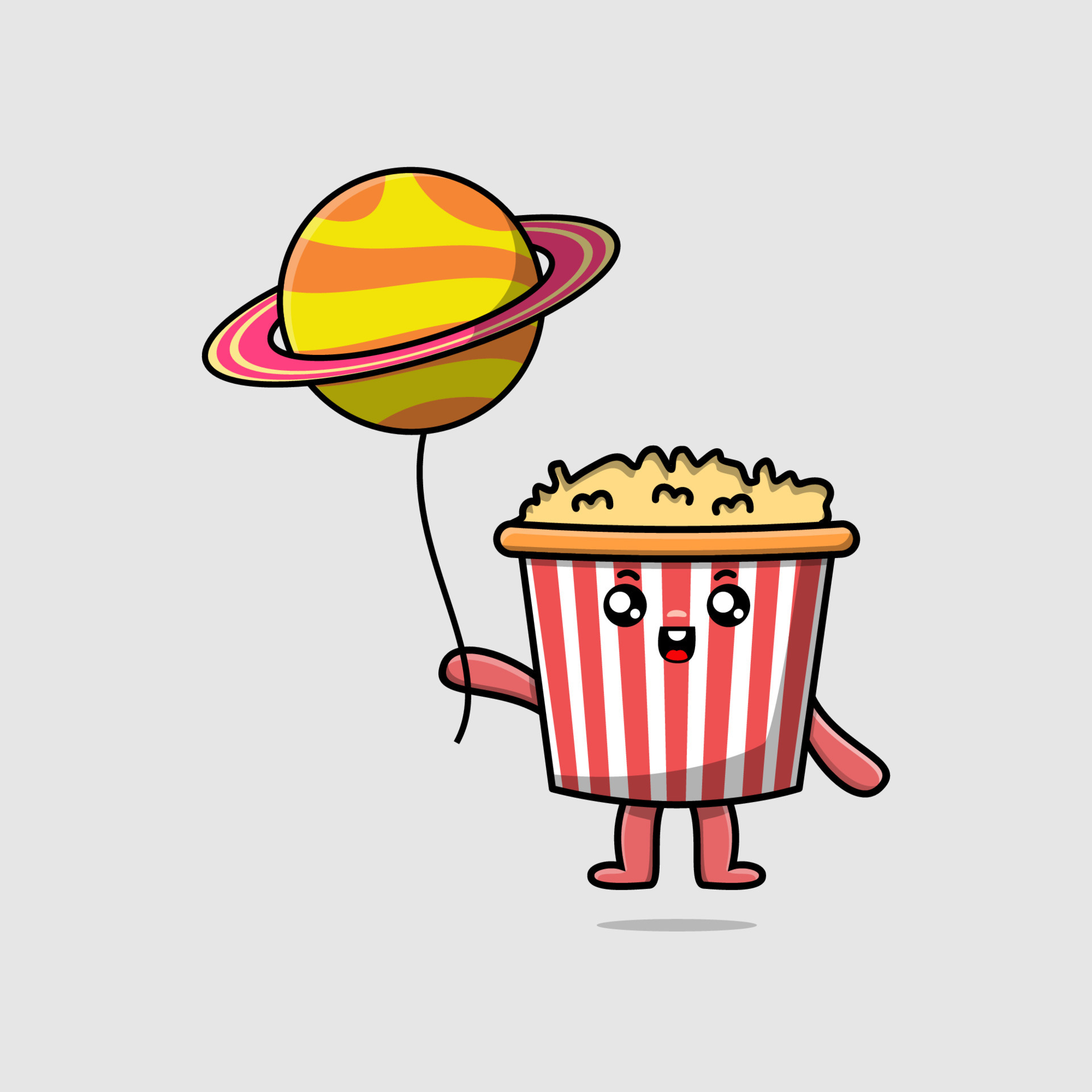 Cute cartoon Popcorn floating with planet balloon 12605848 Vector Art at Vecteezy Cute cartoon Popcorn floating with planet balloon 12605848 Vector Art at Vecteezy