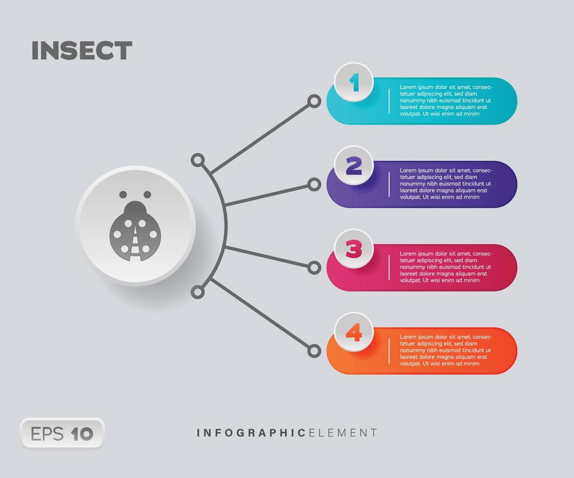 elemento infográfico de insectos vector