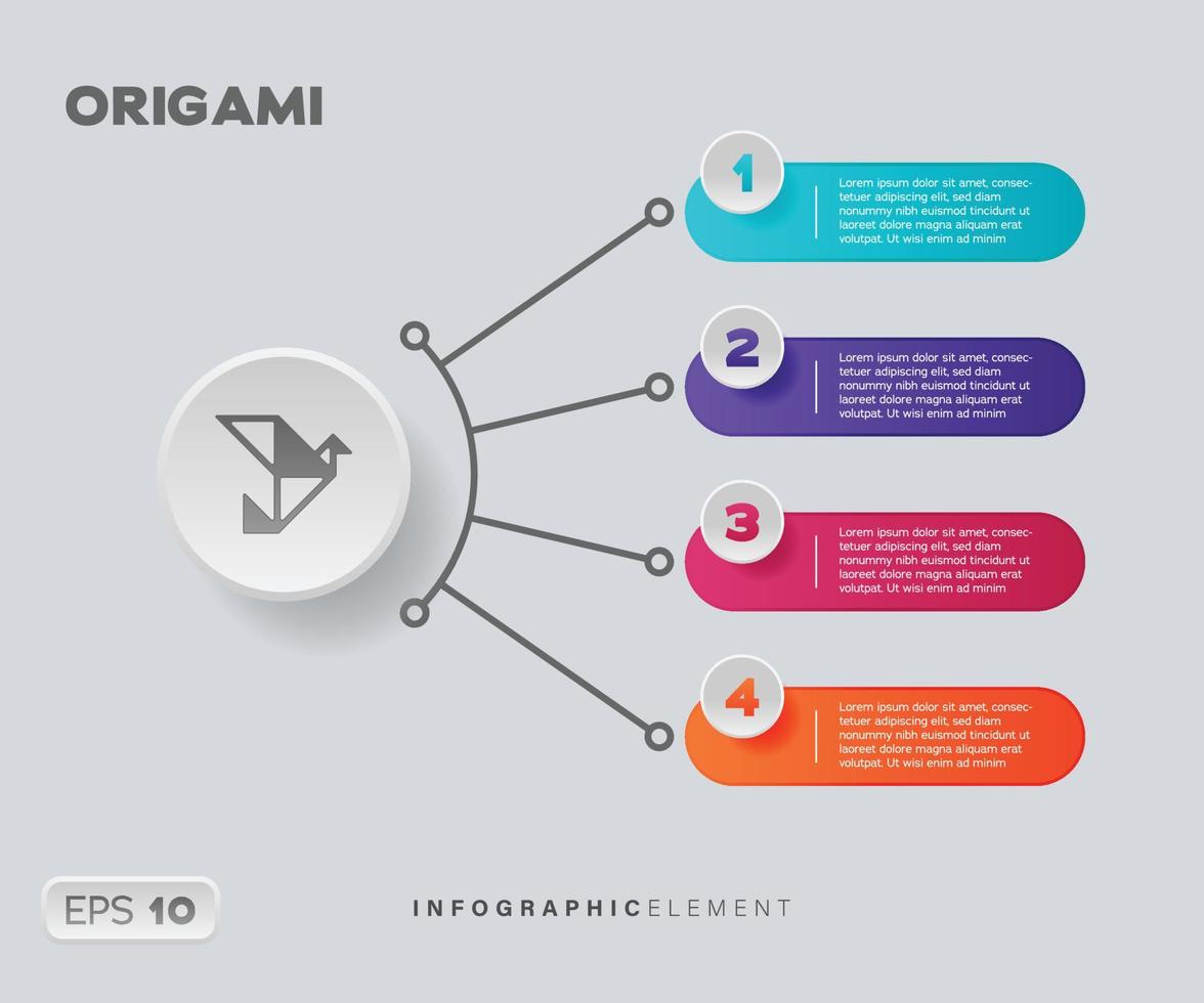 Origami Infographic Element vector