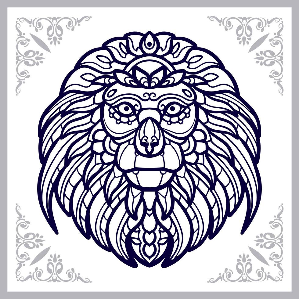 Monkey head mandala arts isolated on white background vector