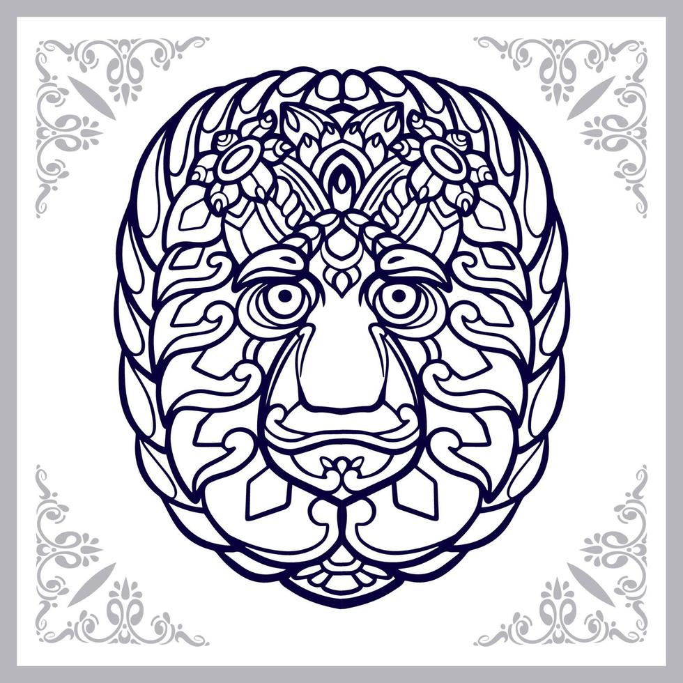 Monkey head mandala arts isolated on white background vector