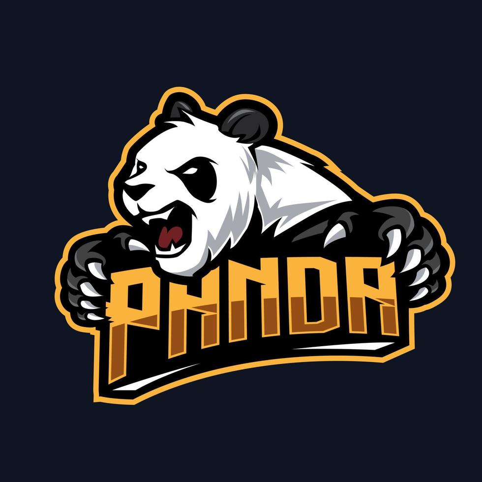 panda mascot logo gaming for team illustration vector