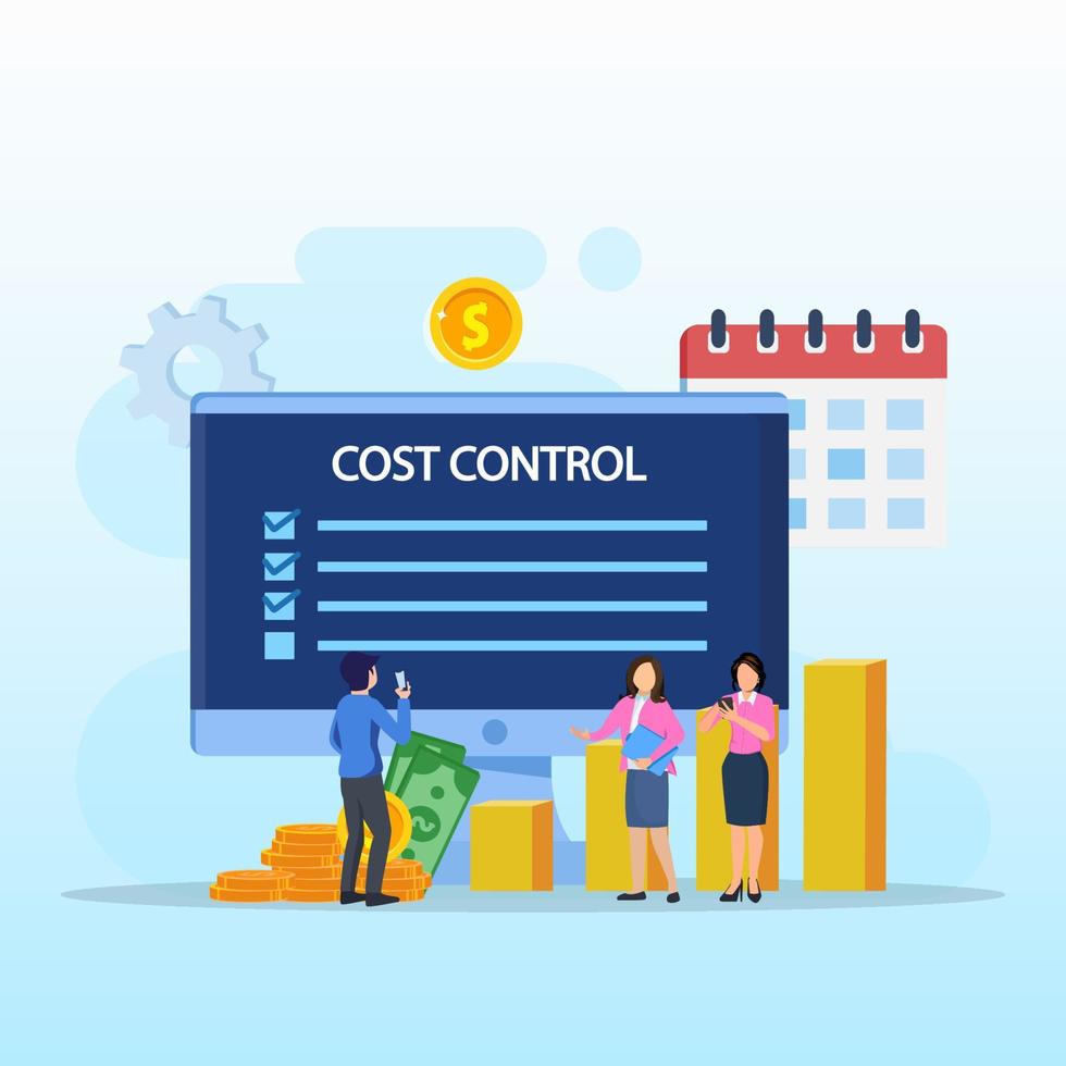 Cost control concept. Idea of financial planning savings flat vector illustration.