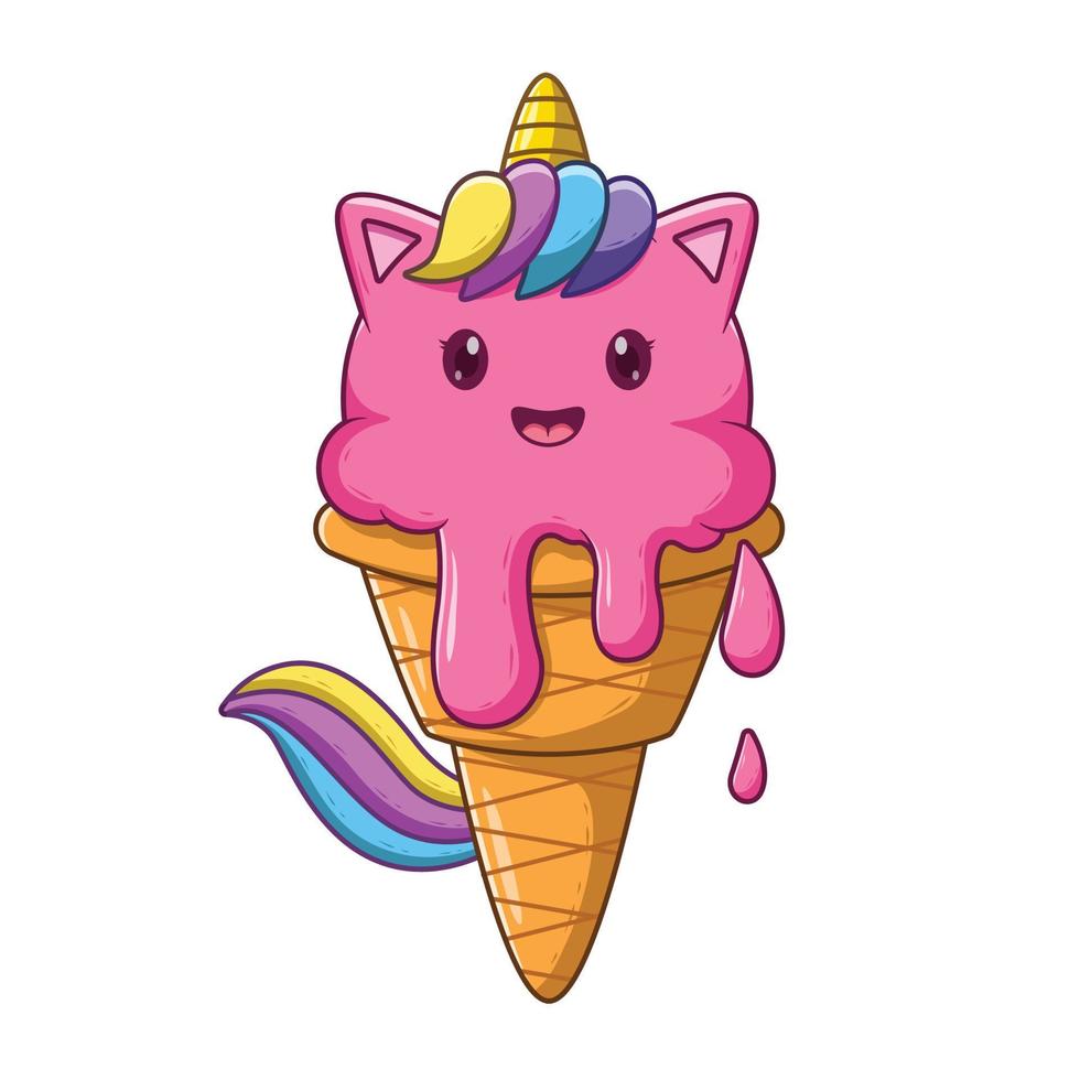 Unicorn Ice Cream Vector Art Icons and Graphics for Free Download
