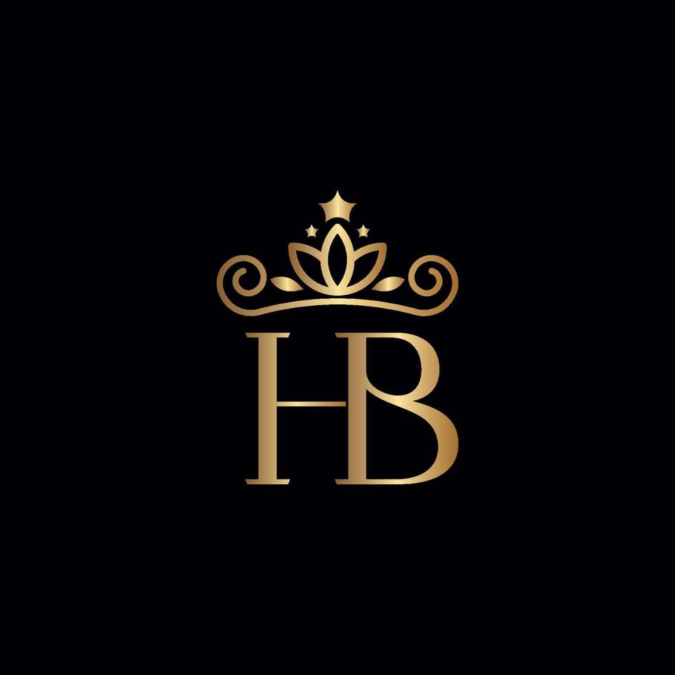 oro hb logo corona belleza vector