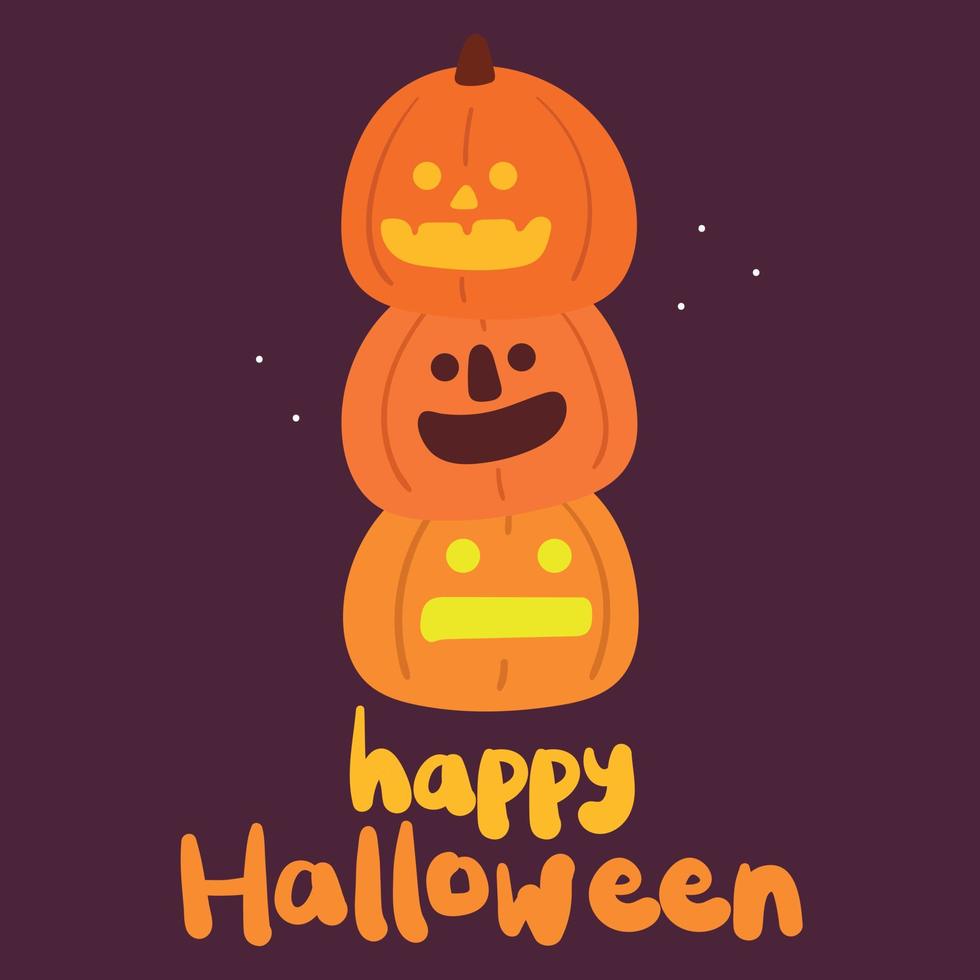 cute hand drawing halloween card vector