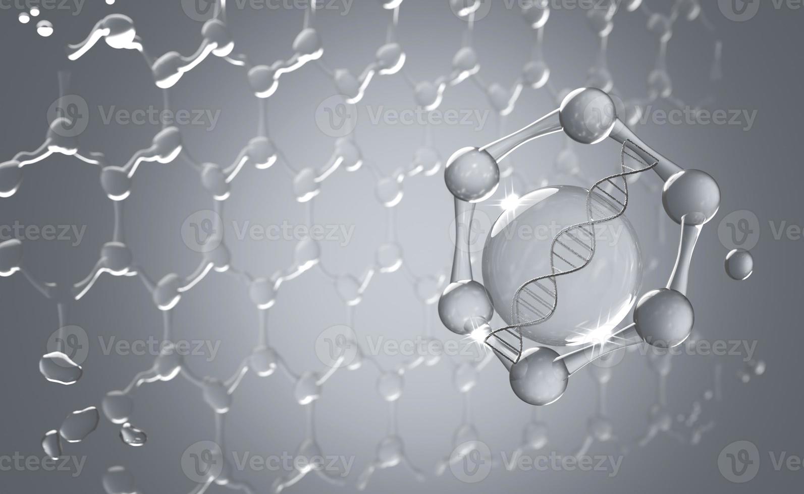 3d helix chromosome or Dna structure, technology science background. 3d render illustration photo