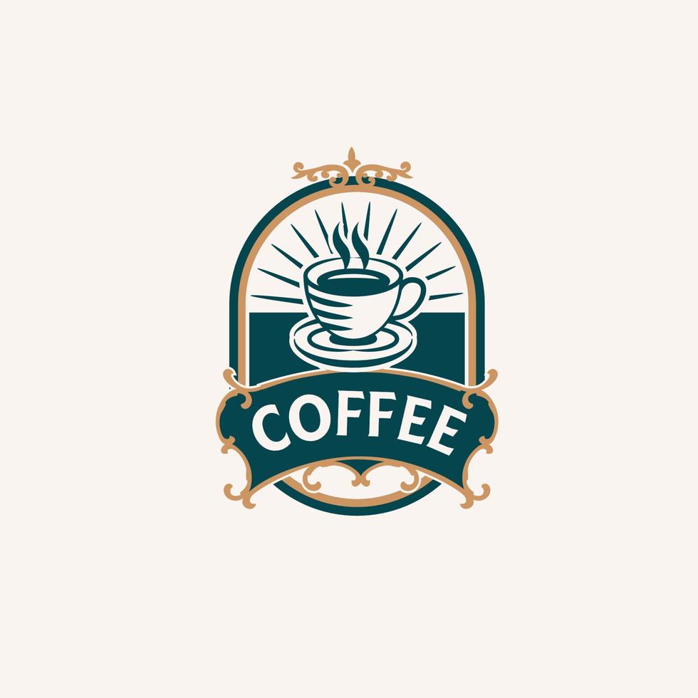 plantilla de logotipo de cafetería clásica vector